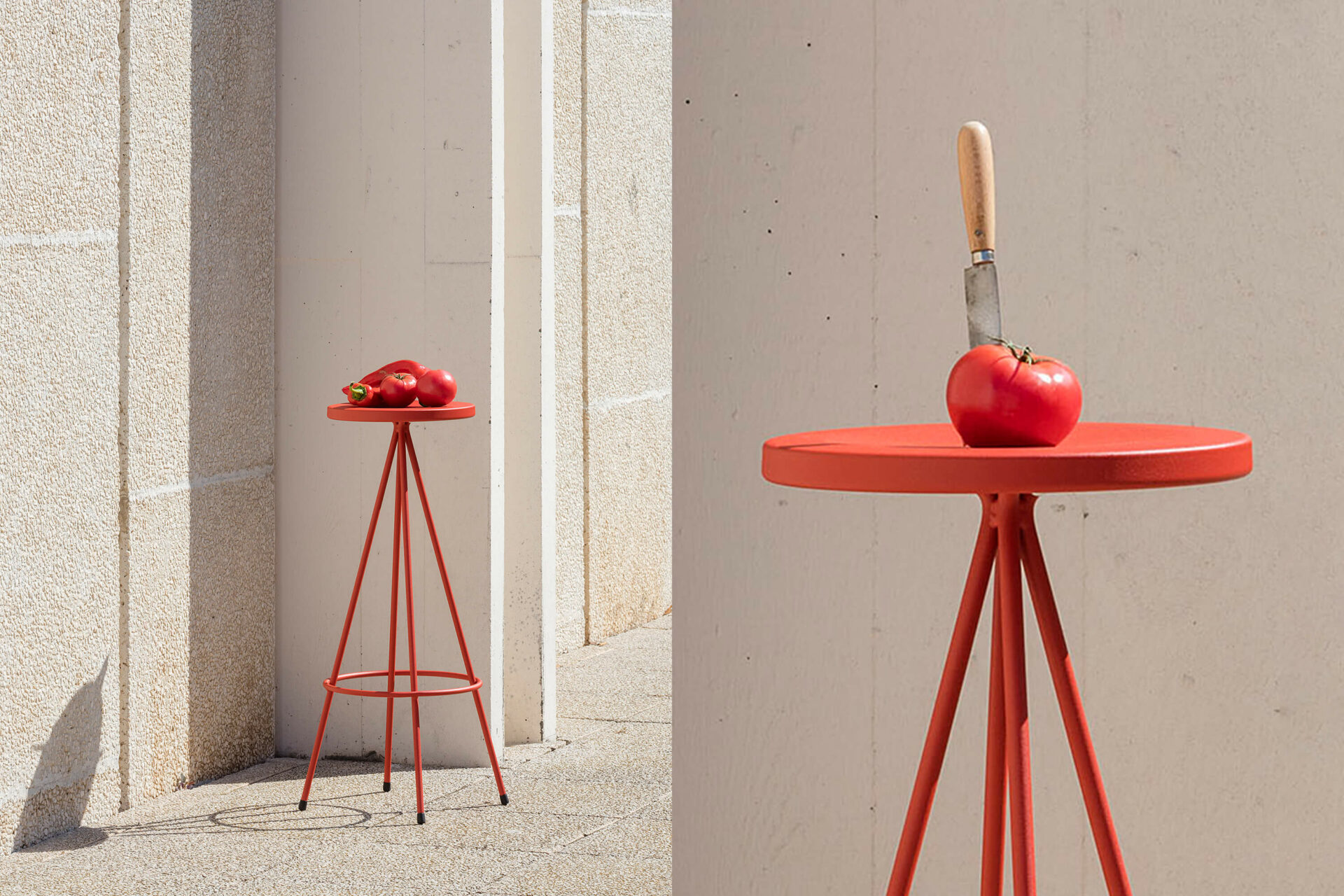 Red Nuta design stool